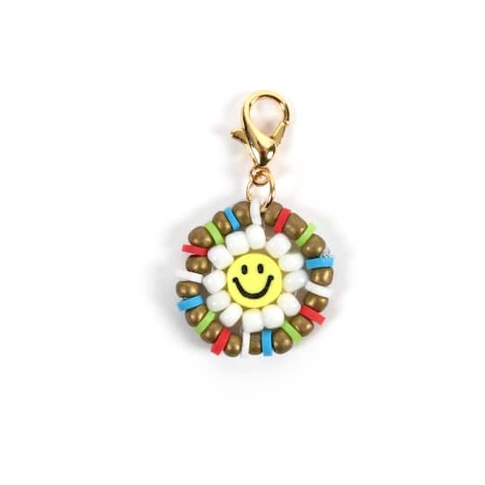 Seed Bead Smiley Flower Charm by Bead Landing&#x2122;